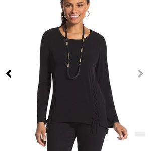 Chico’s Black Irene Lace-up Top